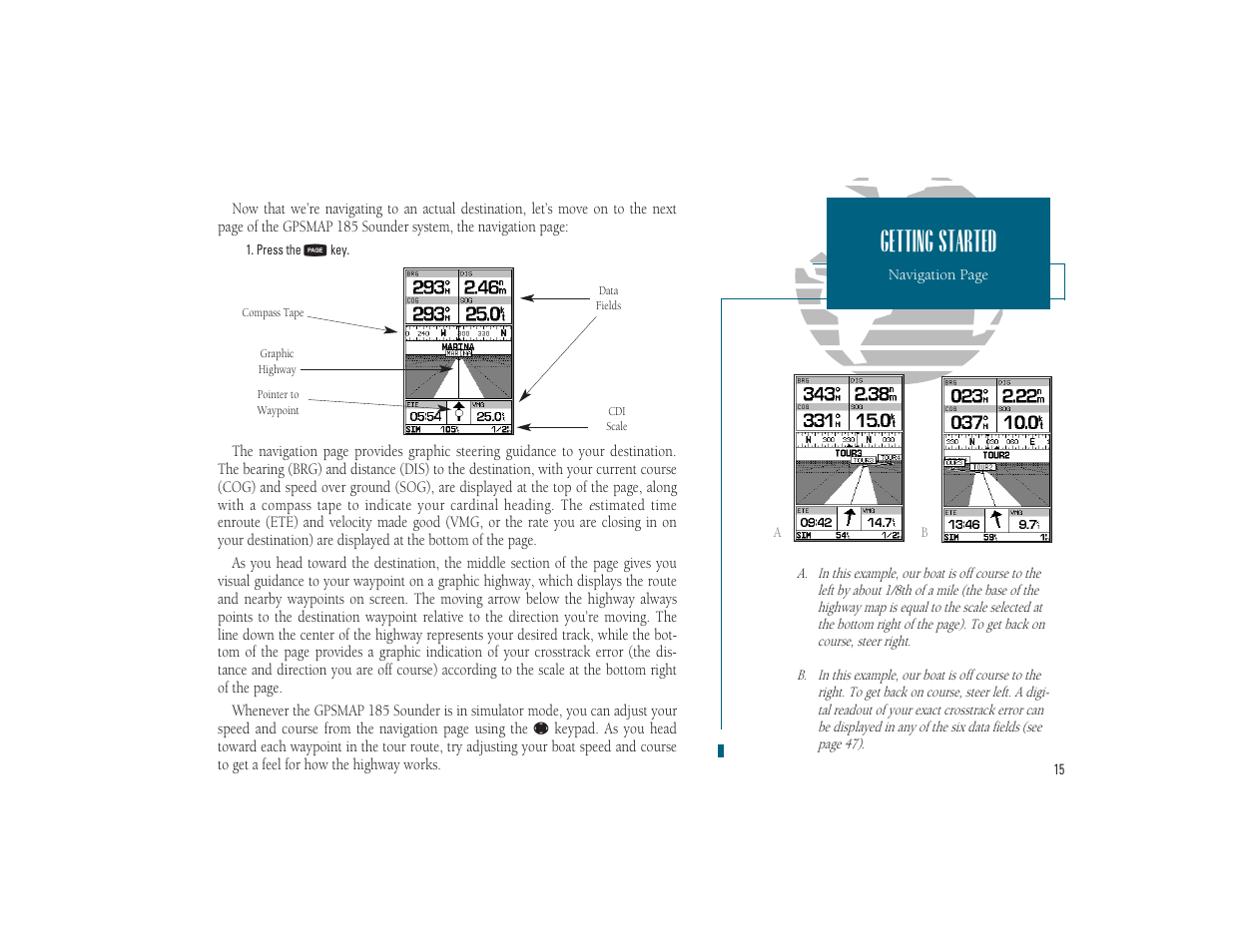 Getting started | Garmin GPSMAP 185 Sounder User Manual | Page 25 / 110