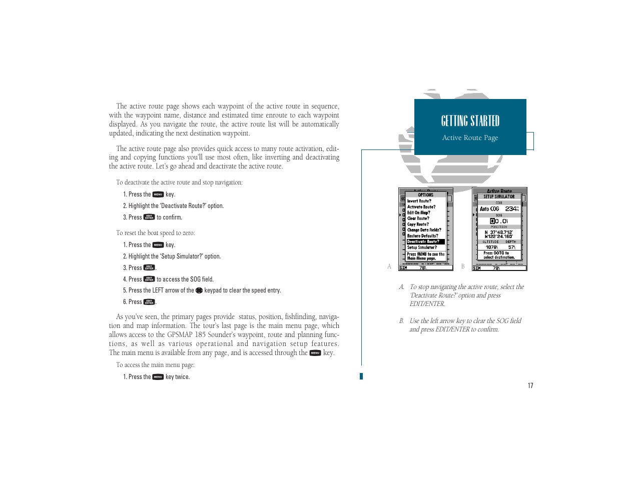 Getting started | Garmin GPSMAP 185 Sounder User Manual | Page 27 / 110
