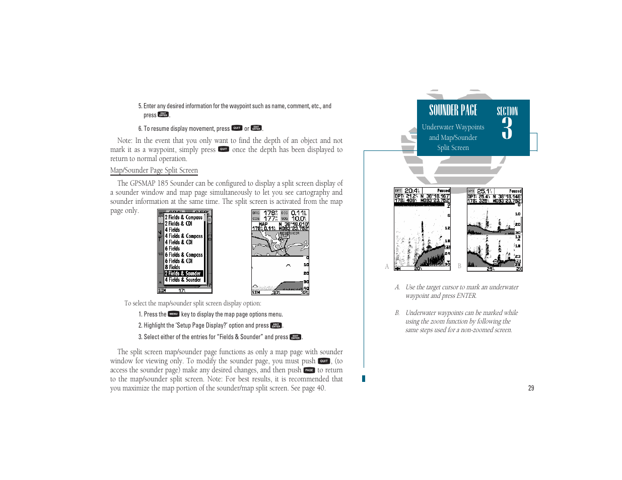 Sounder page | Garmin GPSMAP 185 Sounder User Manual | Page 39 / 110