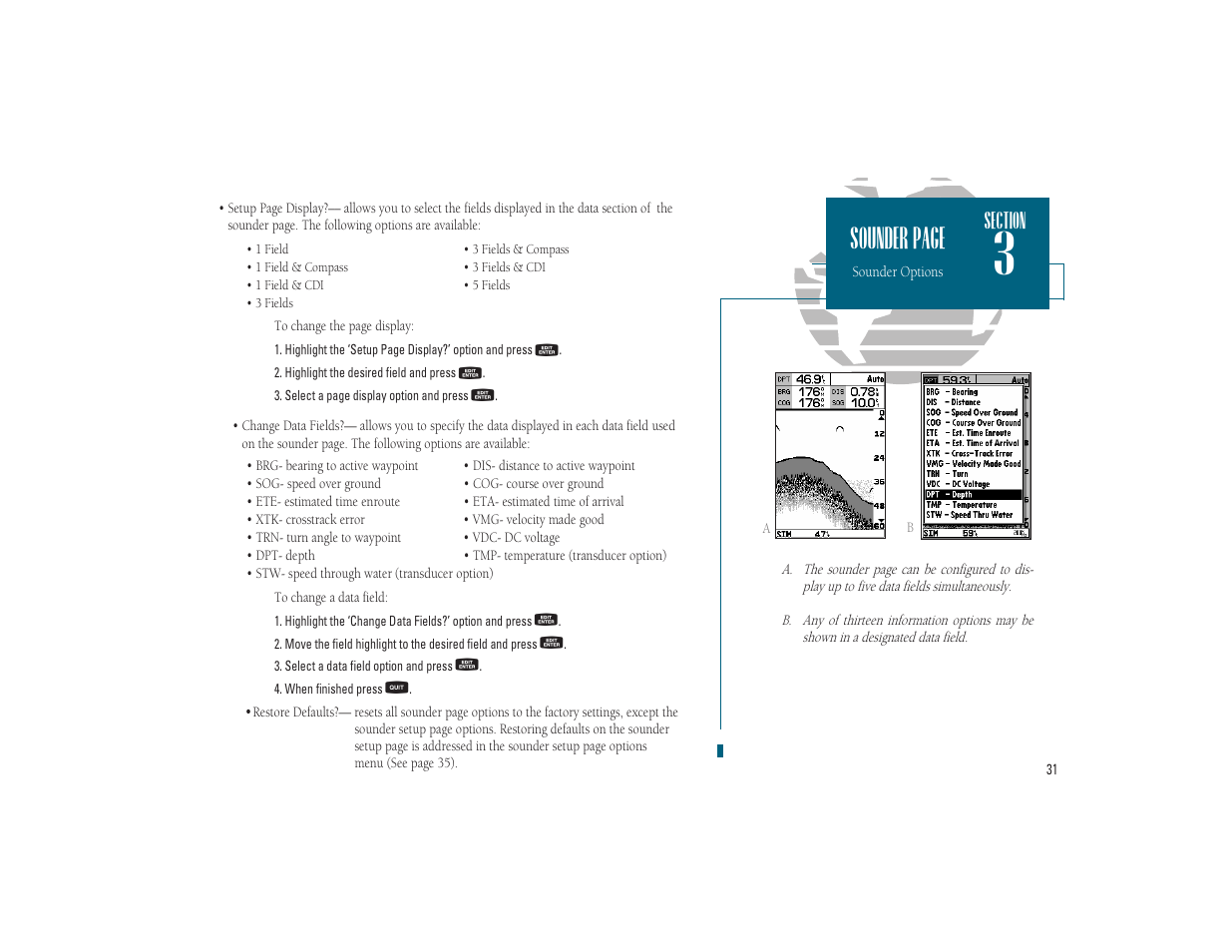 Sounder page | Garmin GPSMAP 185 Sounder User Manual | Page 41 / 110