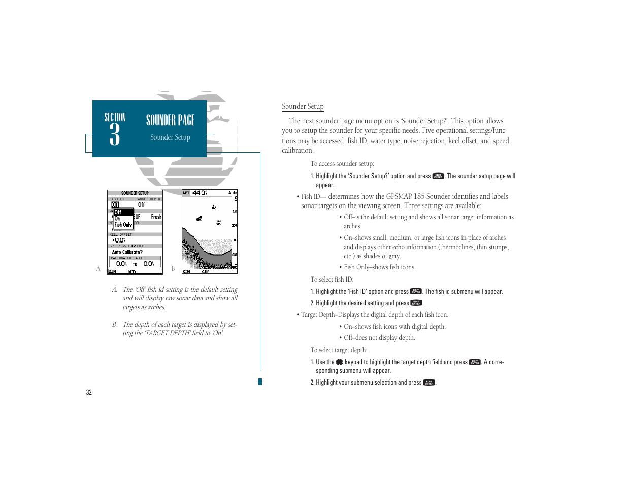 Sounder page | Garmin GPSMAP 185 Sounder User Manual | Page 42 / 110