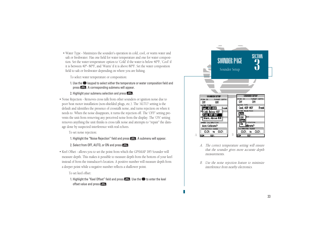 Sounder page | Garmin GPSMAP 185 Sounder User Manual | Page 43 / 110