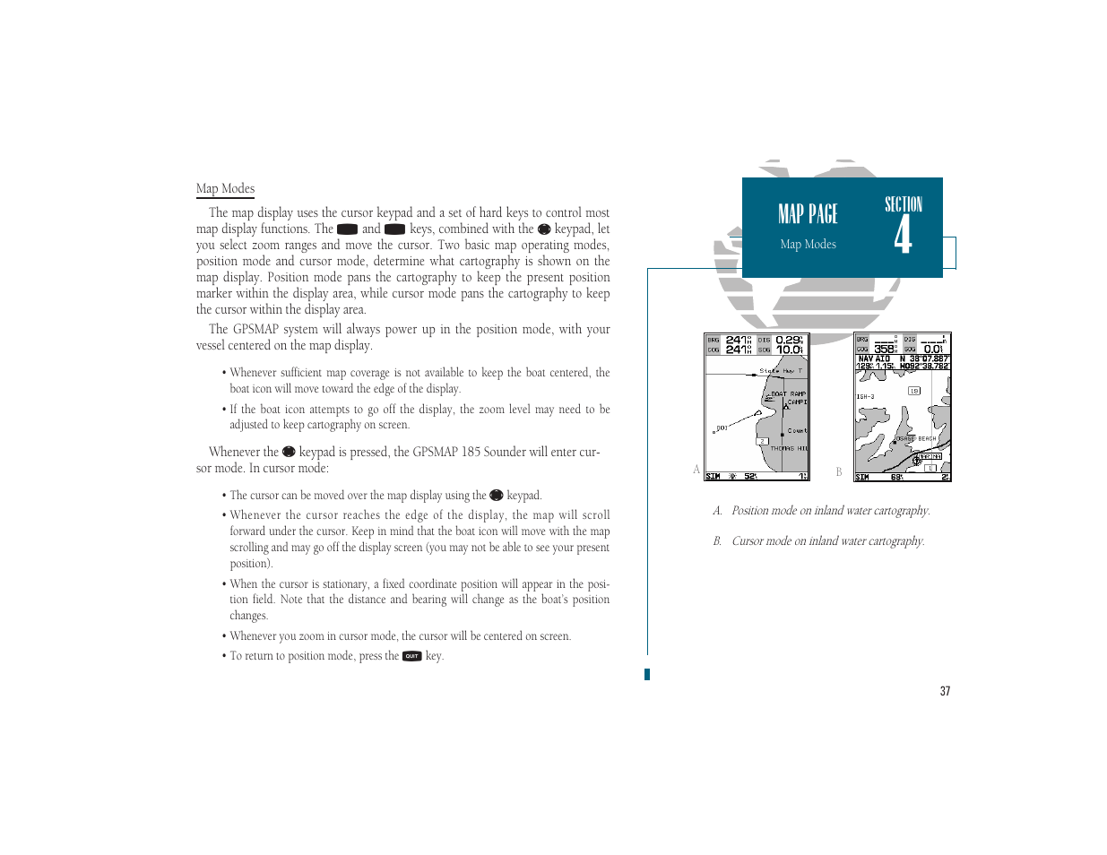 Map page | Garmin GPSMAP 185 Sounder User Manual | Page 47 / 110