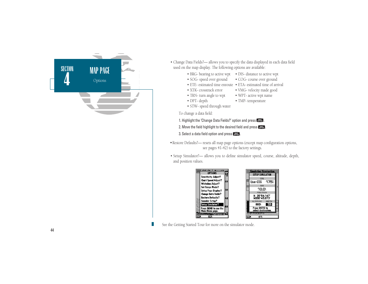 Map page | Garmin GPSMAP 185 Sounder User Manual | Page 54 / 110