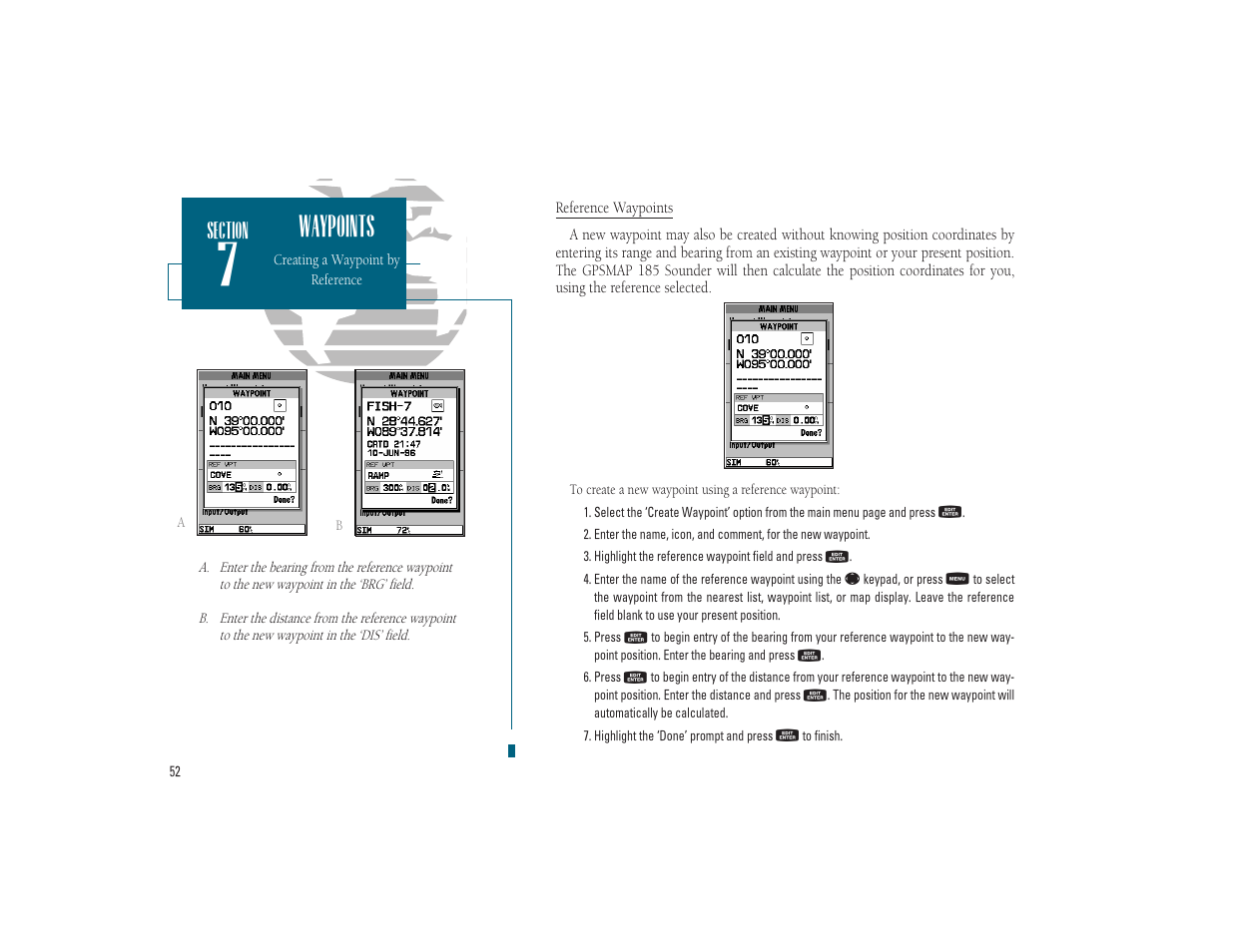 Waypoints | Garmin GPSMAP 185 Sounder User Manual | Page 62 / 110