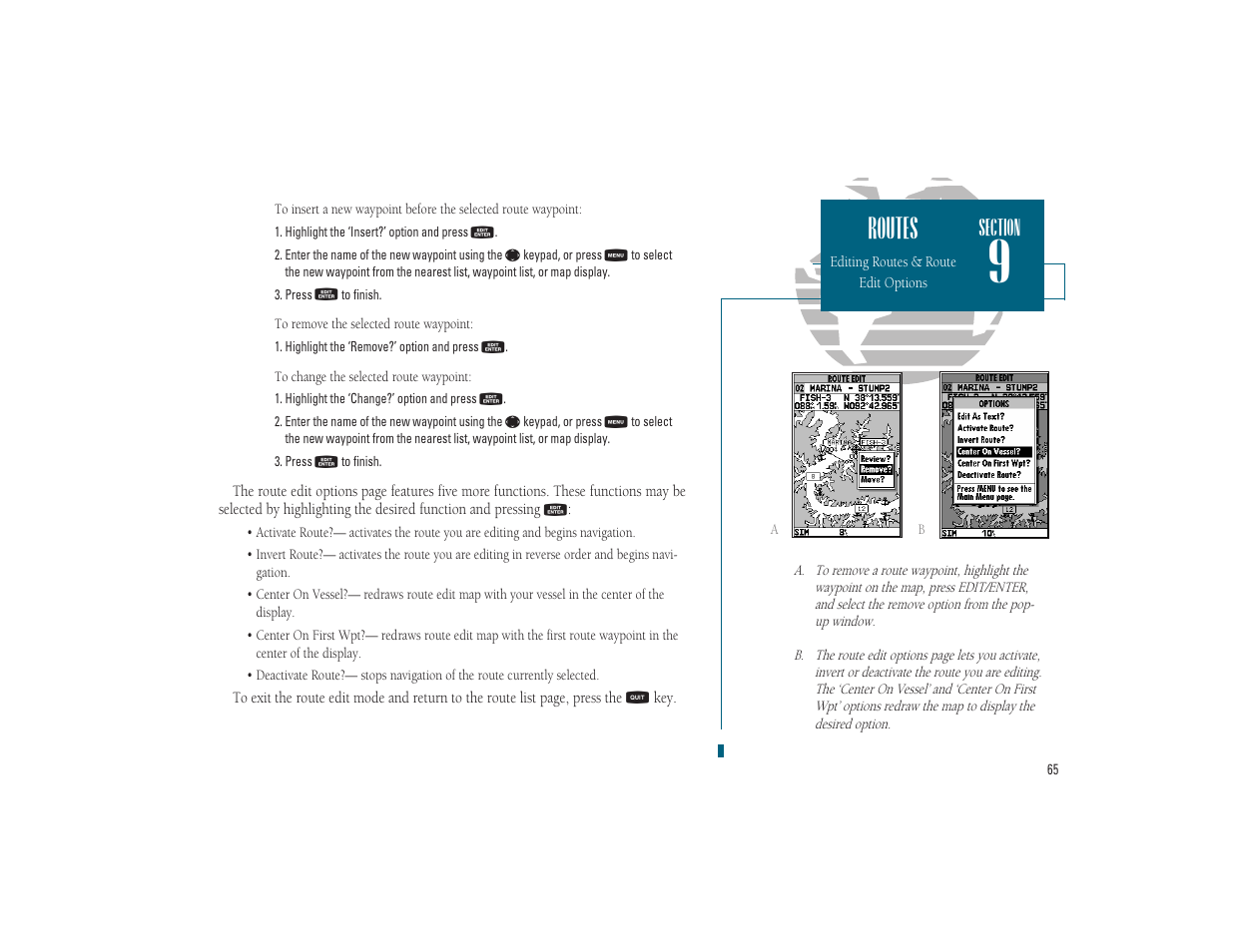 Routes | Garmin GPSMAP 185 Sounder User Manual | Page 75 / 110