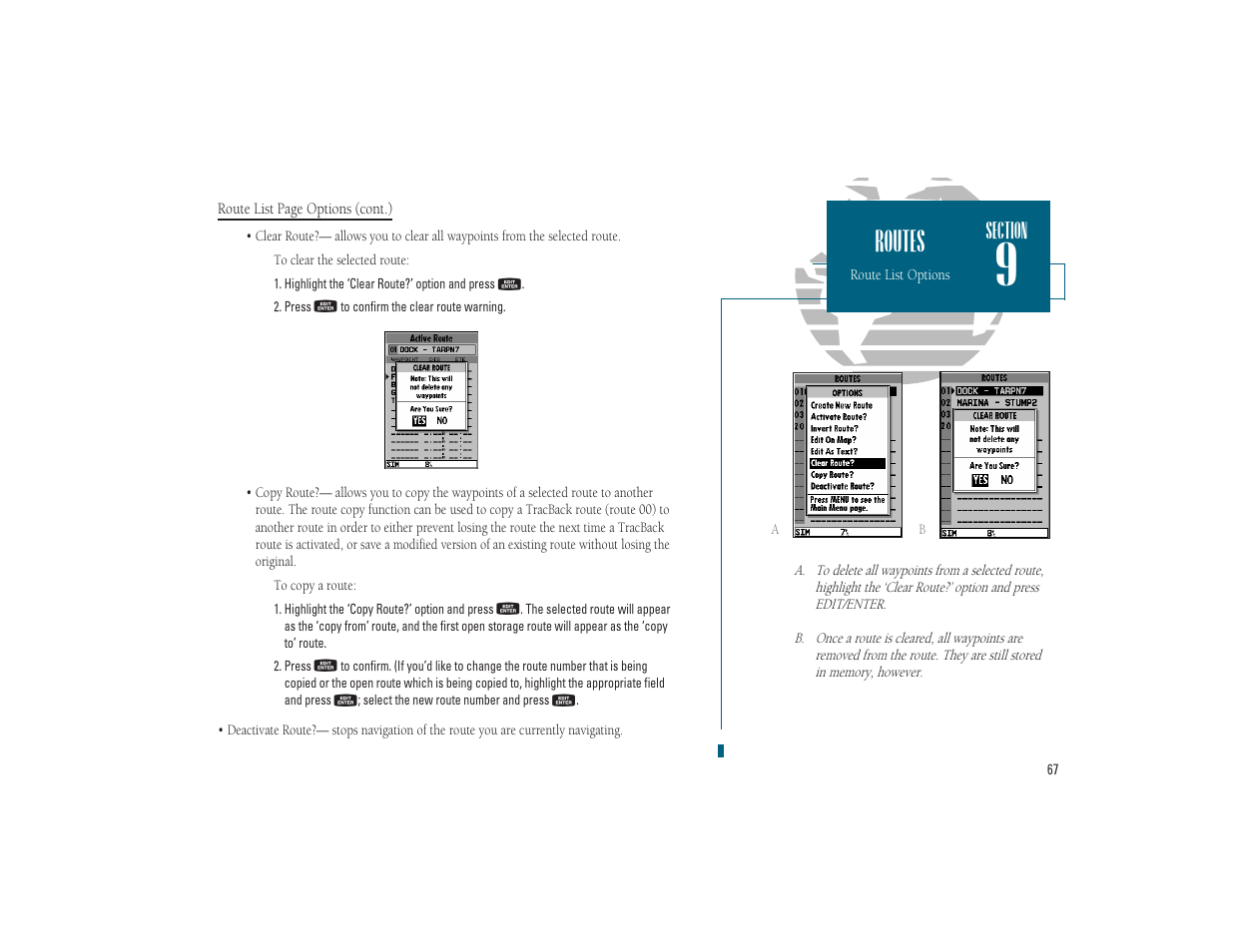 Routes | Garmin GPSMAP 185 Sounder User Manual | Page 77 / 110