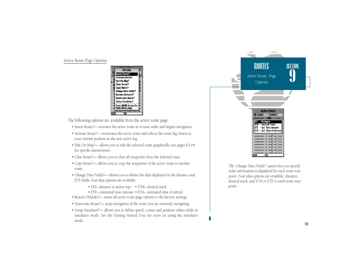 Routes | Garmin GPSMAP 185 Sounder User Manual | Page 79 / 110