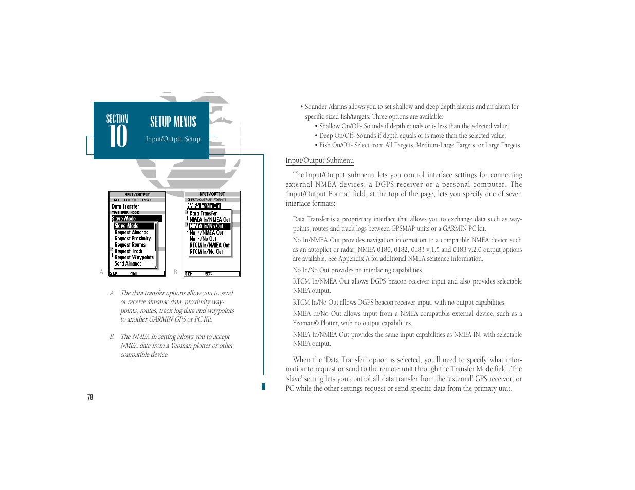 Setup menus | Garmin GPSMAP 185 Sounder User Manual | Page 88 / 110