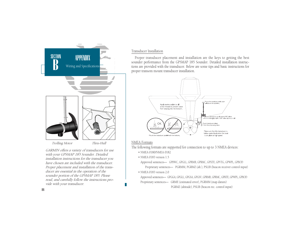 Appendix | Garmin GPSMAP 185 Sounder User Manual | Page 96 / 110