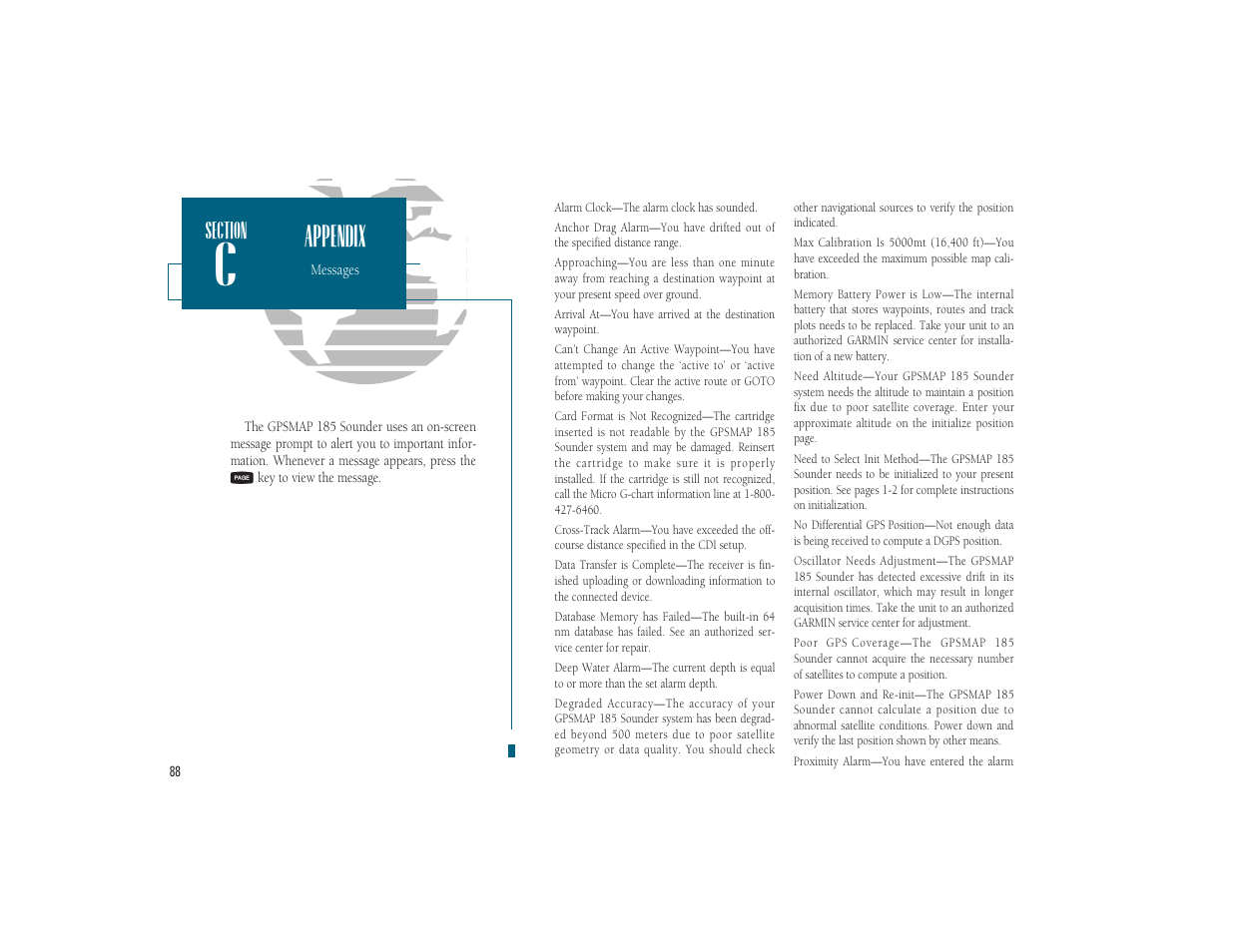 Appendix | Garmin GPSMAP 185 Sounder User Manual | Page 98 / 110