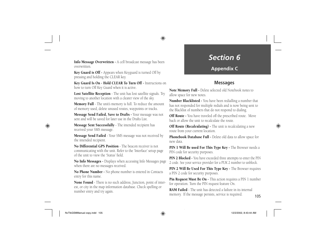 Garmin NavTalk GSM User Manual | Page 115 / 130