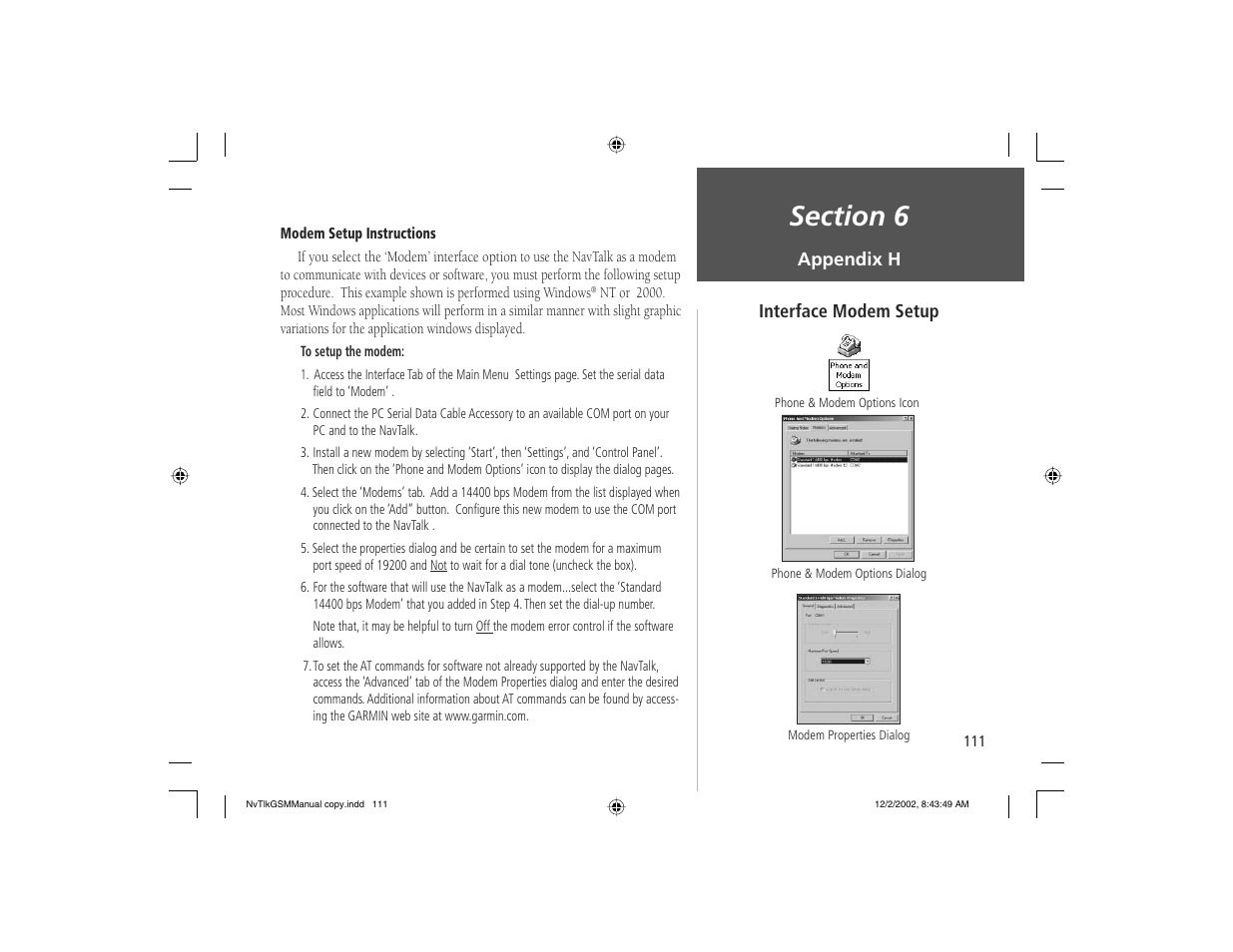 Garmin NavTalk GSM User Manual | Page 121 / 130