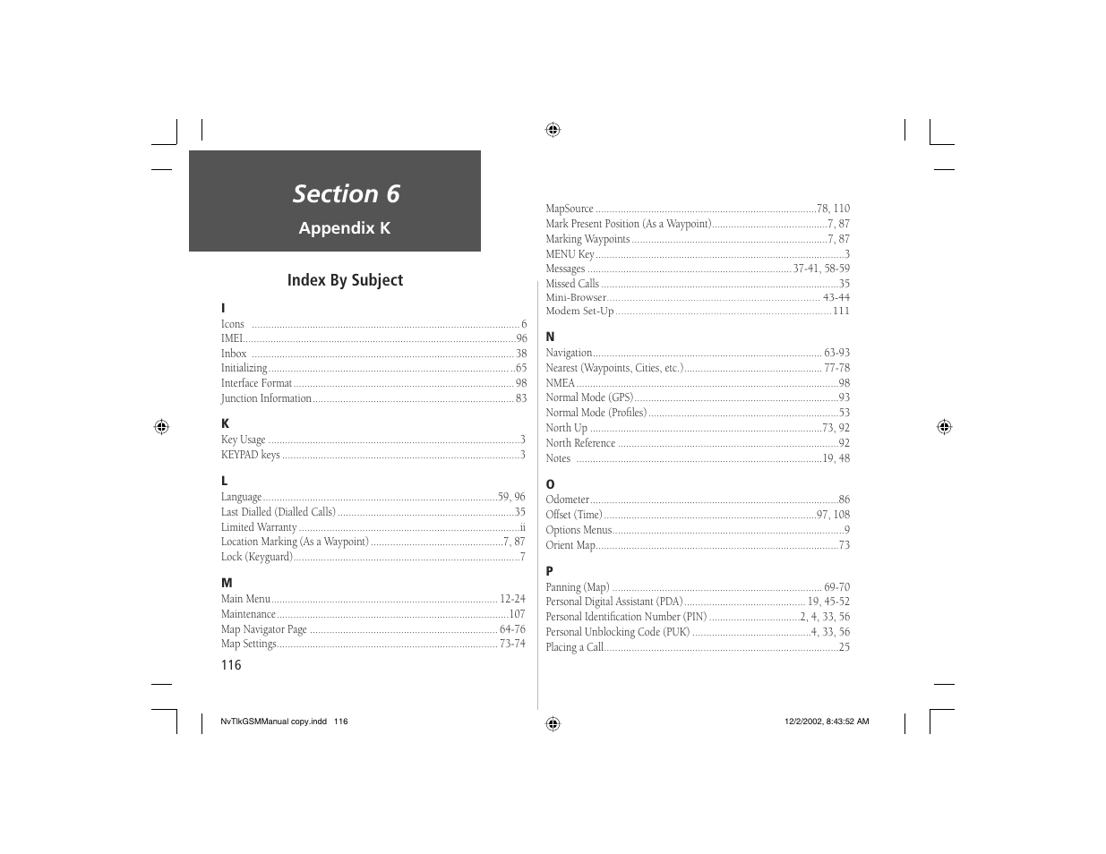 Garmin NavTalk GSM User Manual | Page 126 / 130