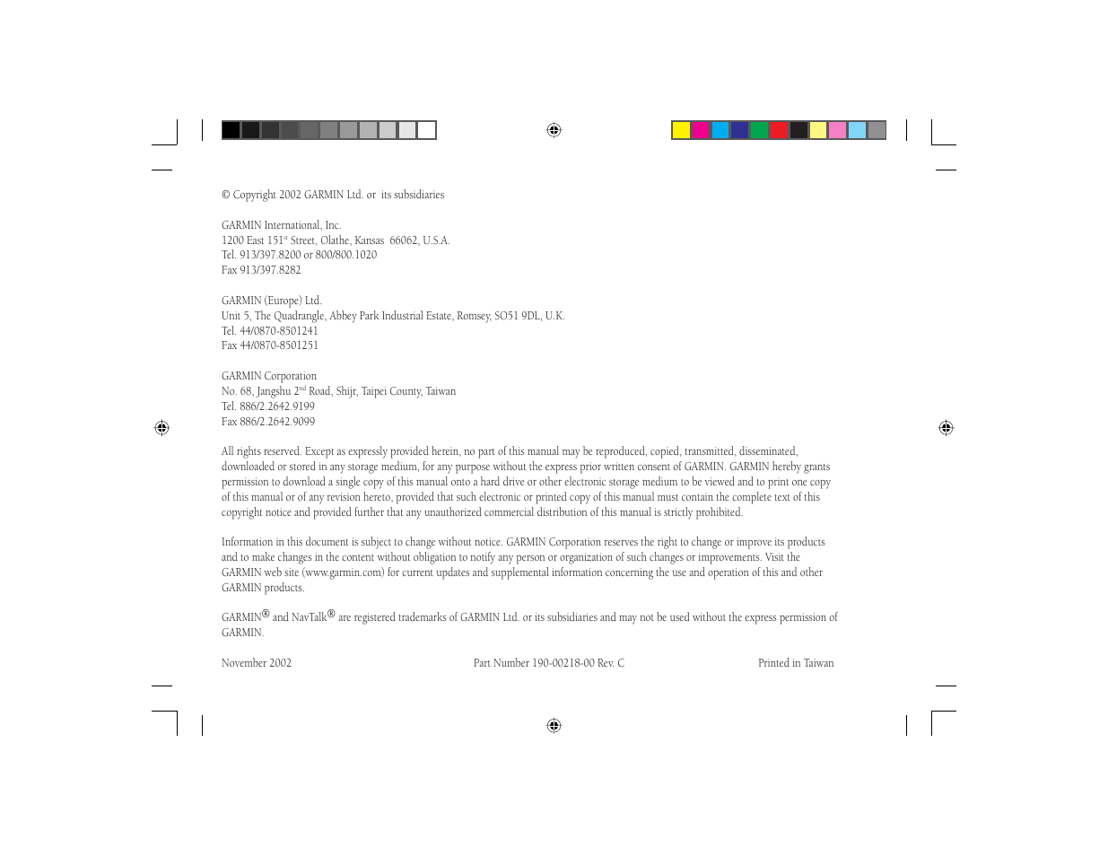 Garmin NavTalk GSM User Manual | Page 2 / 130
