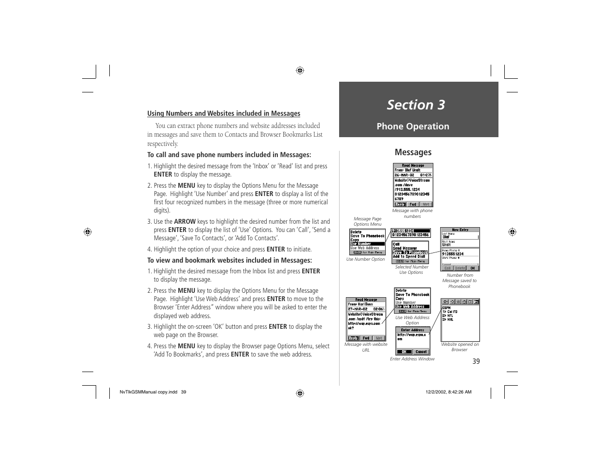 Phone operation messages | Garmin NavTalk GSM User Manual | Page 49 / 130