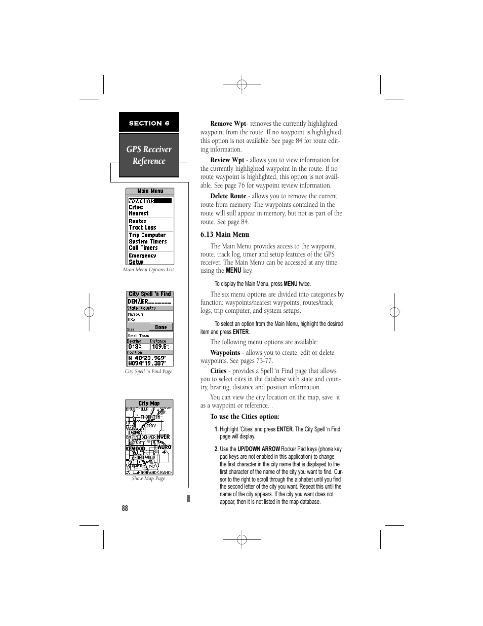 Gps receiver reference | Garmin NavTalk User Manual | Page 100 / 128