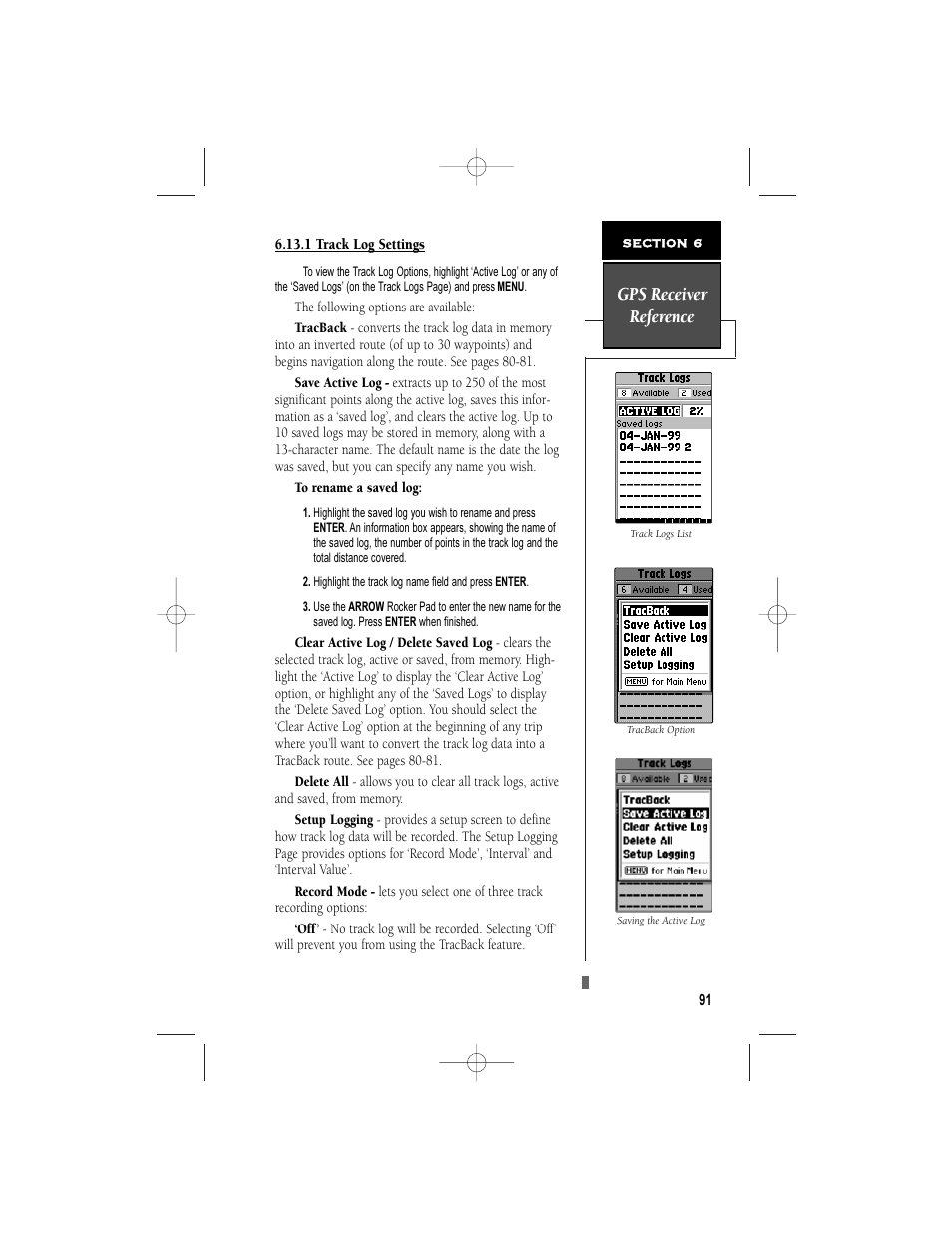 Gps receiver reference | Garmin NavTalk User Manual | Page 103 / 128