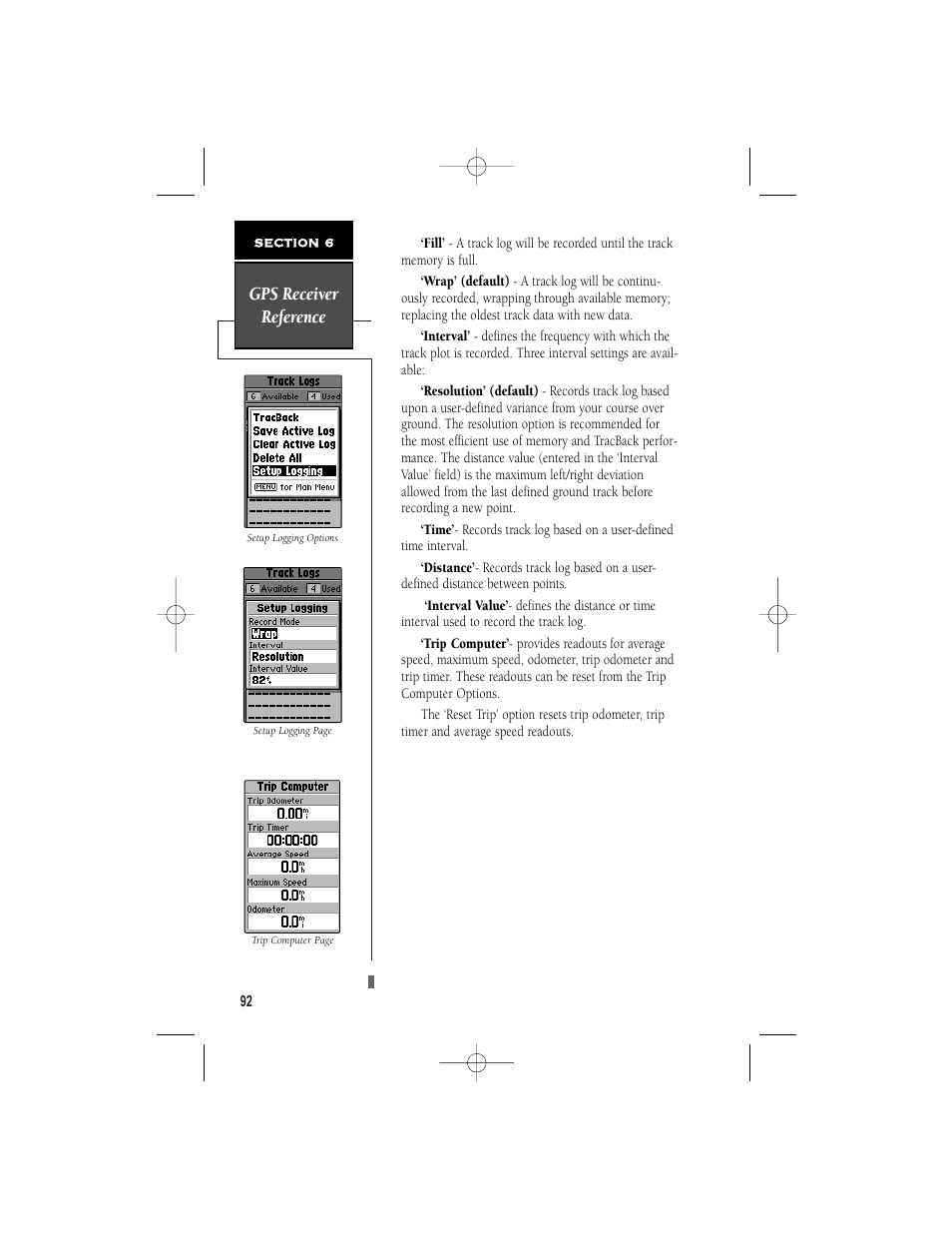 Gps receiver reference | Garmin NavTalk User Manual | Page 104 / 128