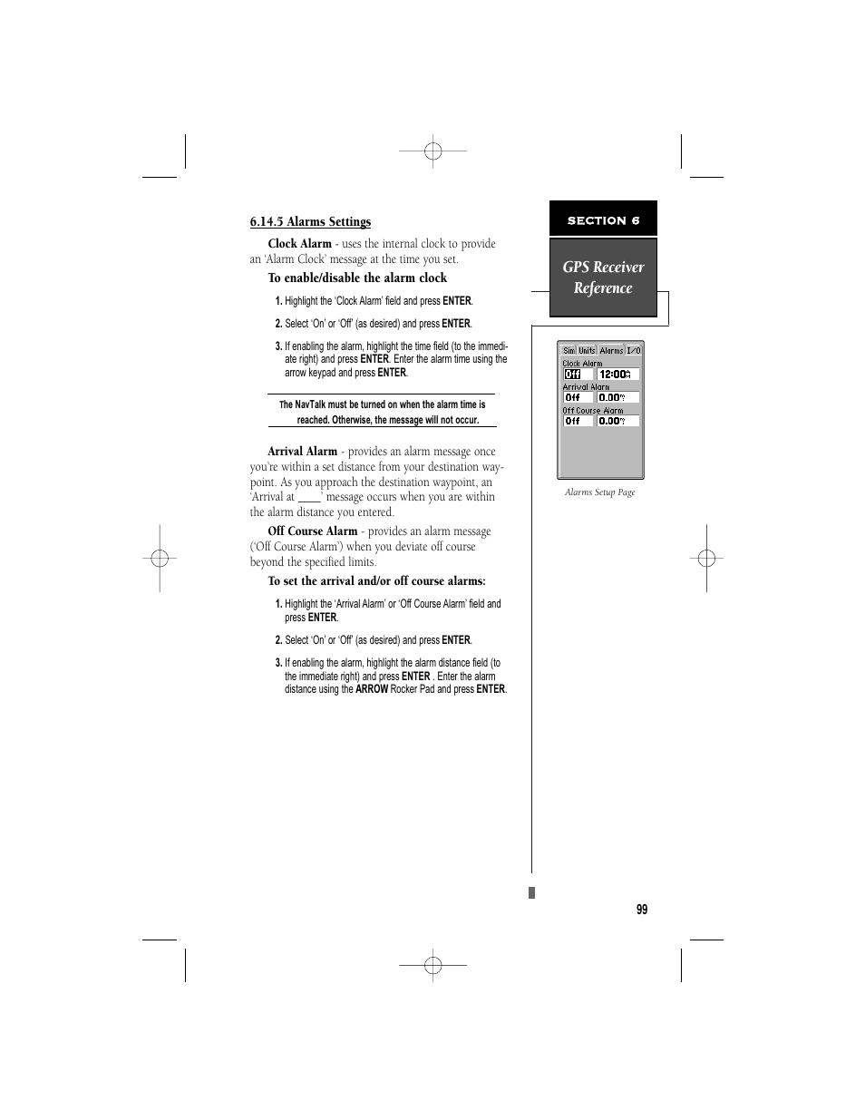 Gps receiver reference | Garmin NavTalk User Manual | Page 111 / 128