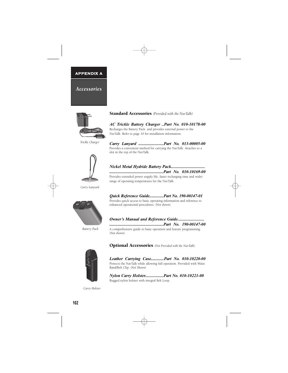 Accessories | Garmin NavTalk User Manual | Page 114 / 128