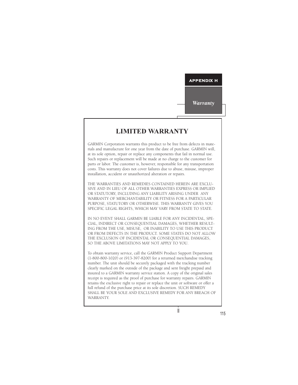 Limited warranty | Garmin NavTalk User Manual | Page 127 / 128