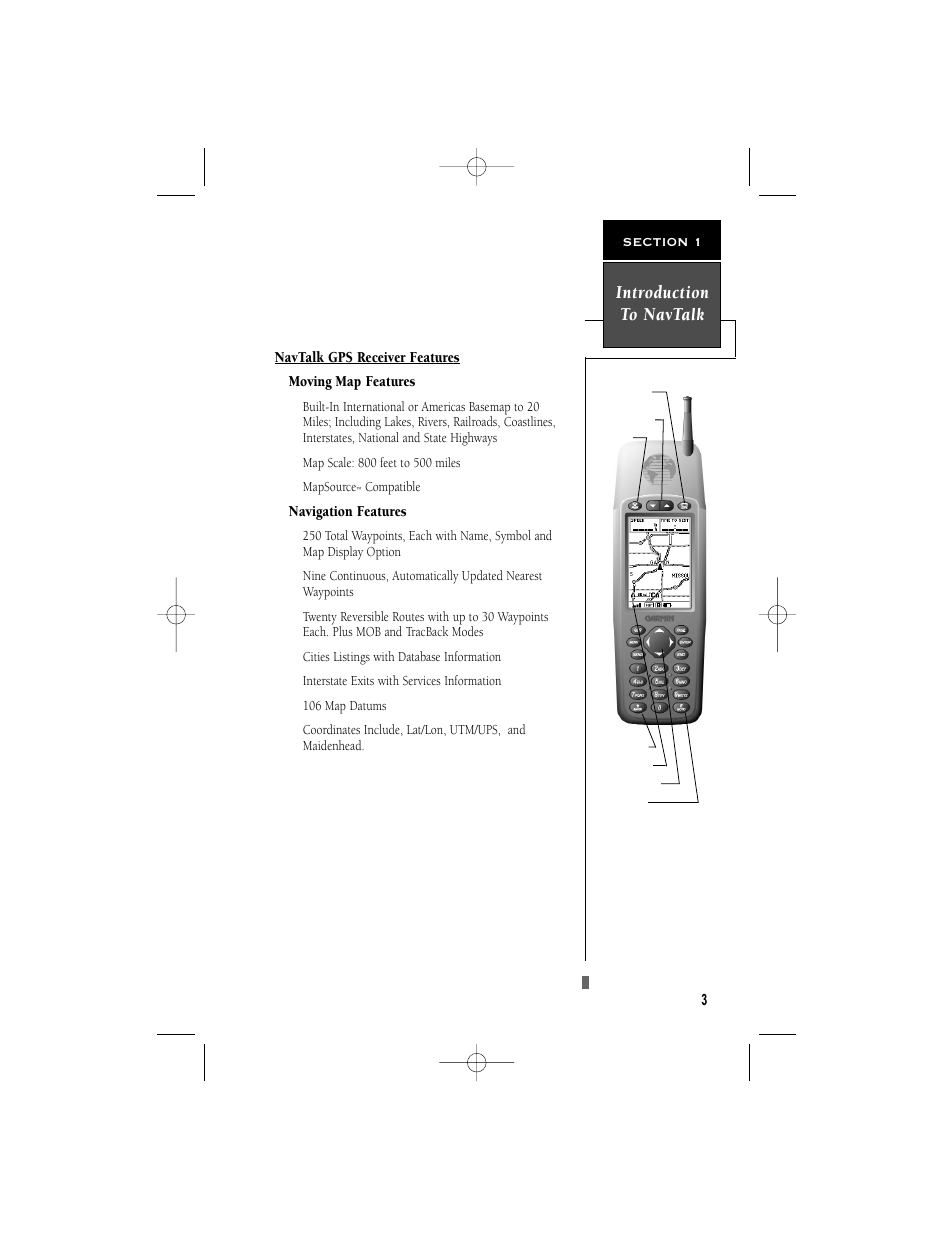 Introduction to navtalk | Garmin NavTalk User Manual | Page 15 / 128