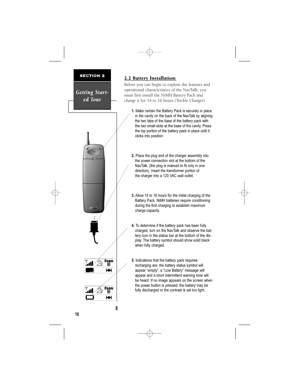 Getting start- ed tour | Garmin NavTalk User Manual | Page 22 / 128