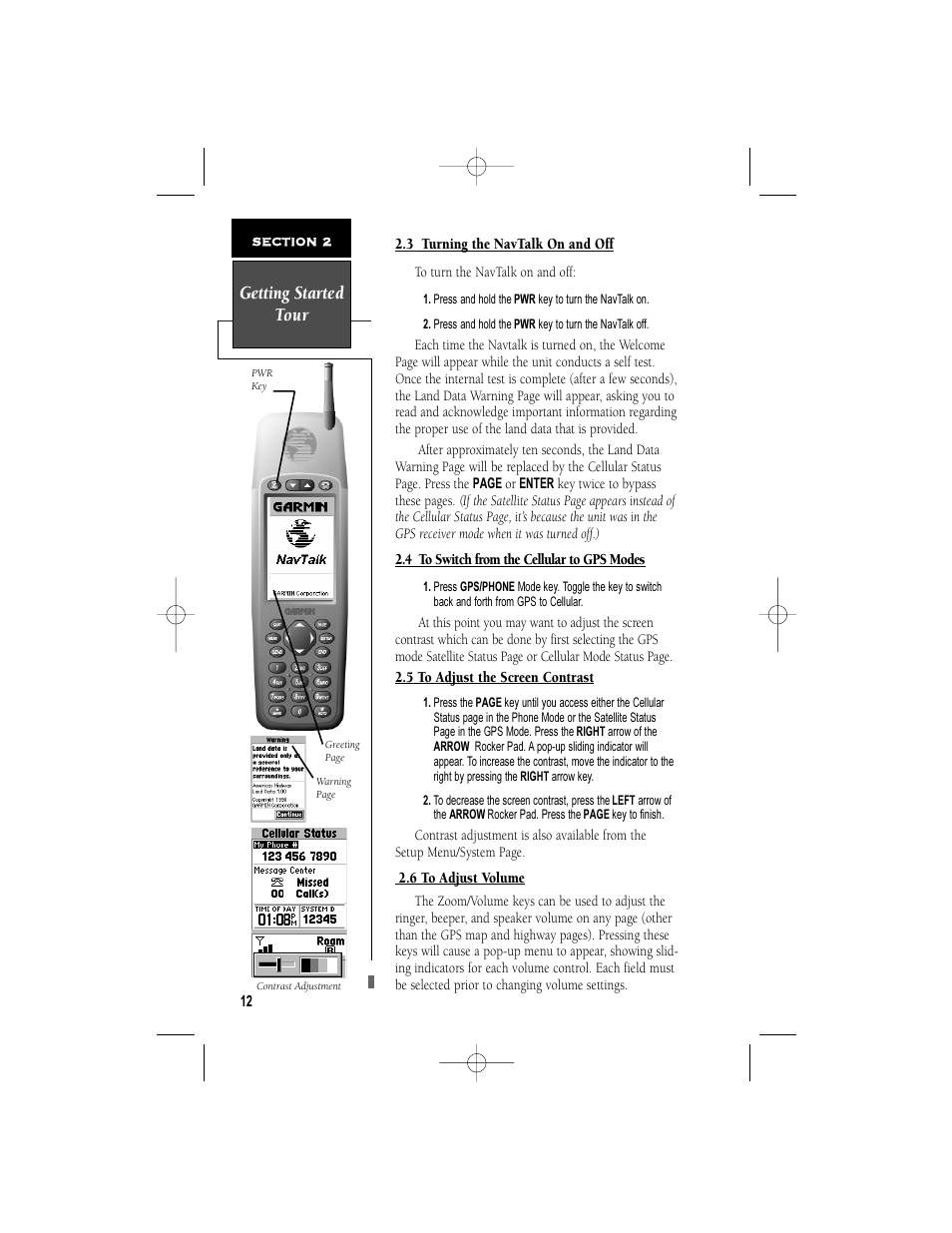 Getting started tour | Garmin NavTalk User Manual | Page 24 / 128