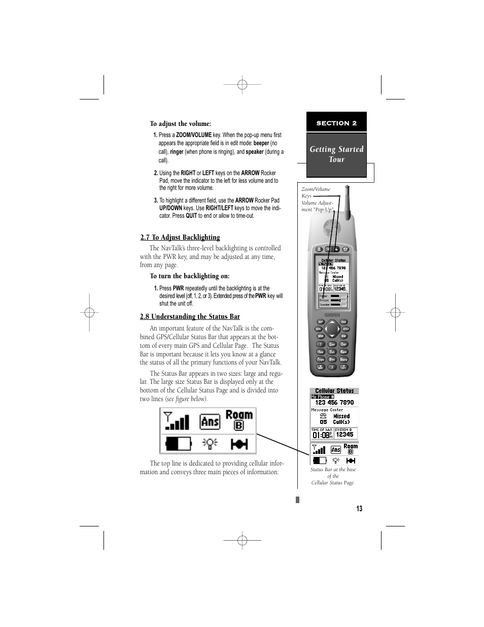 Getting started tour | Garmin NavTalk User Manual | Page 25 / 128