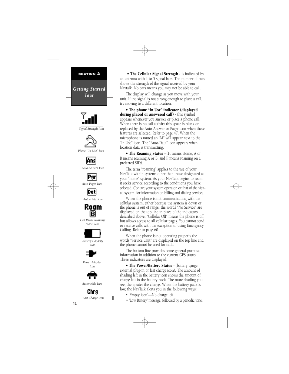 Getting started tour | Garmin NavTalk User Manual | Page 26 / 128