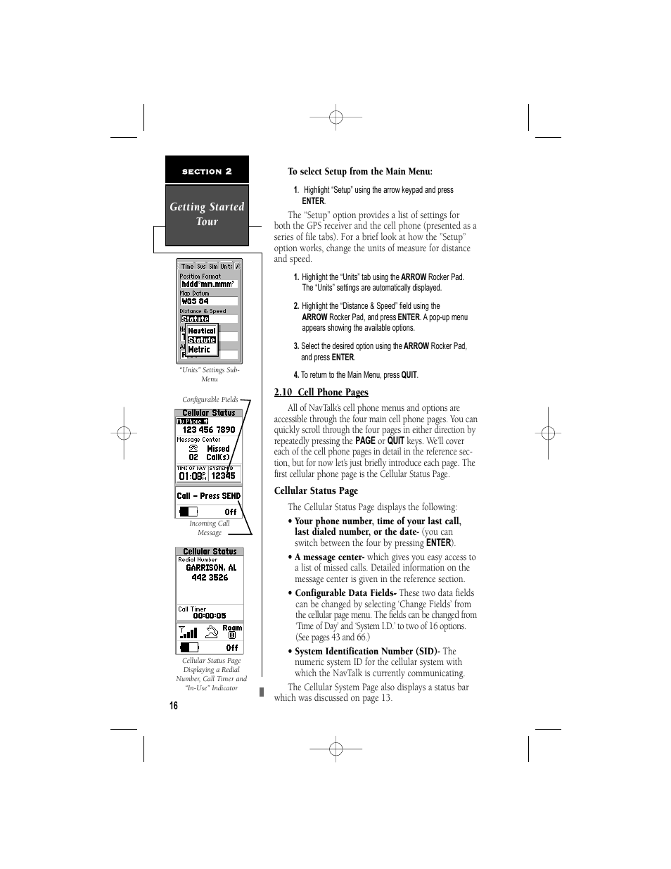 Getting started tour | Garmin NavTalk User Manual | Page 28 / 128