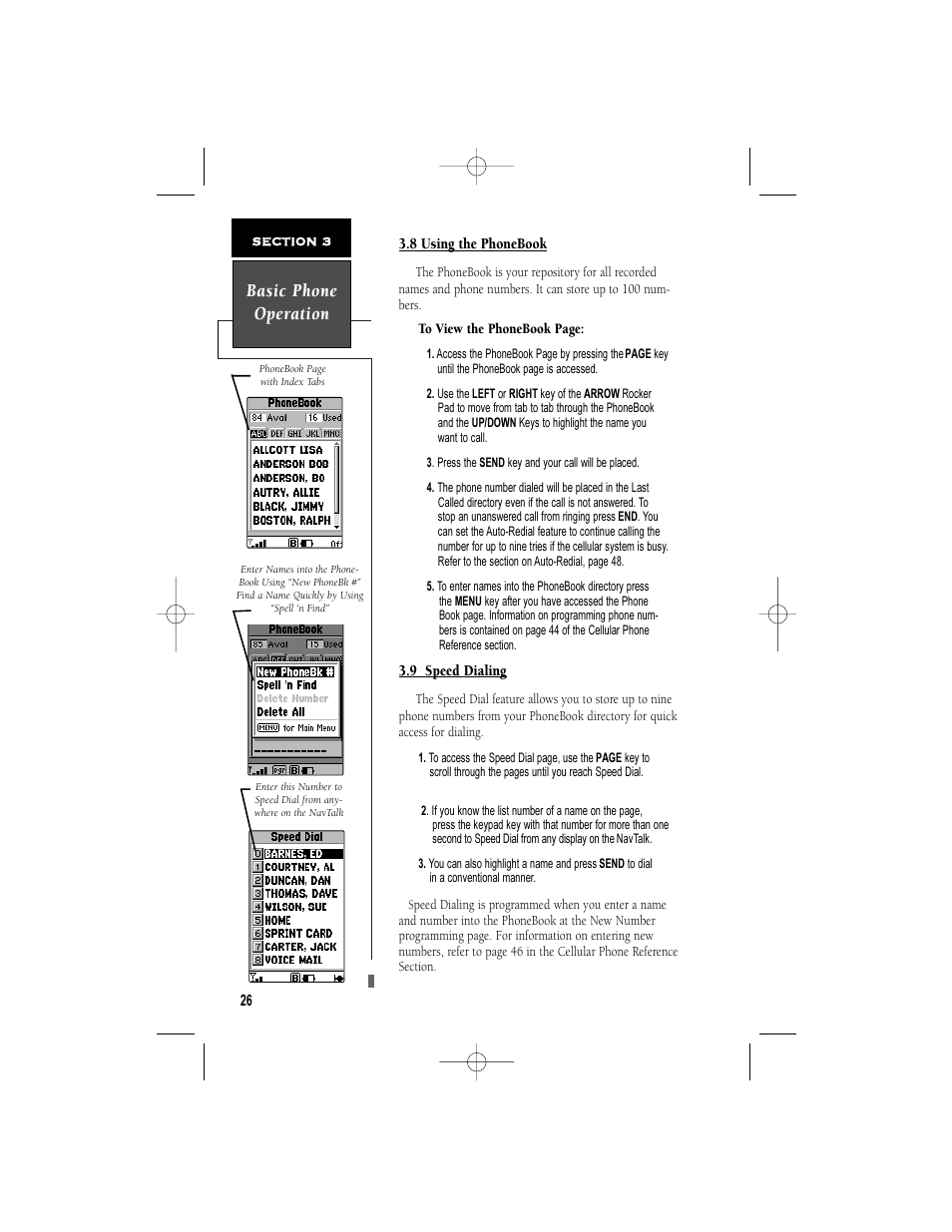 Basic phone operation | Garmin NavTalk User Manual | Page 38 / 128