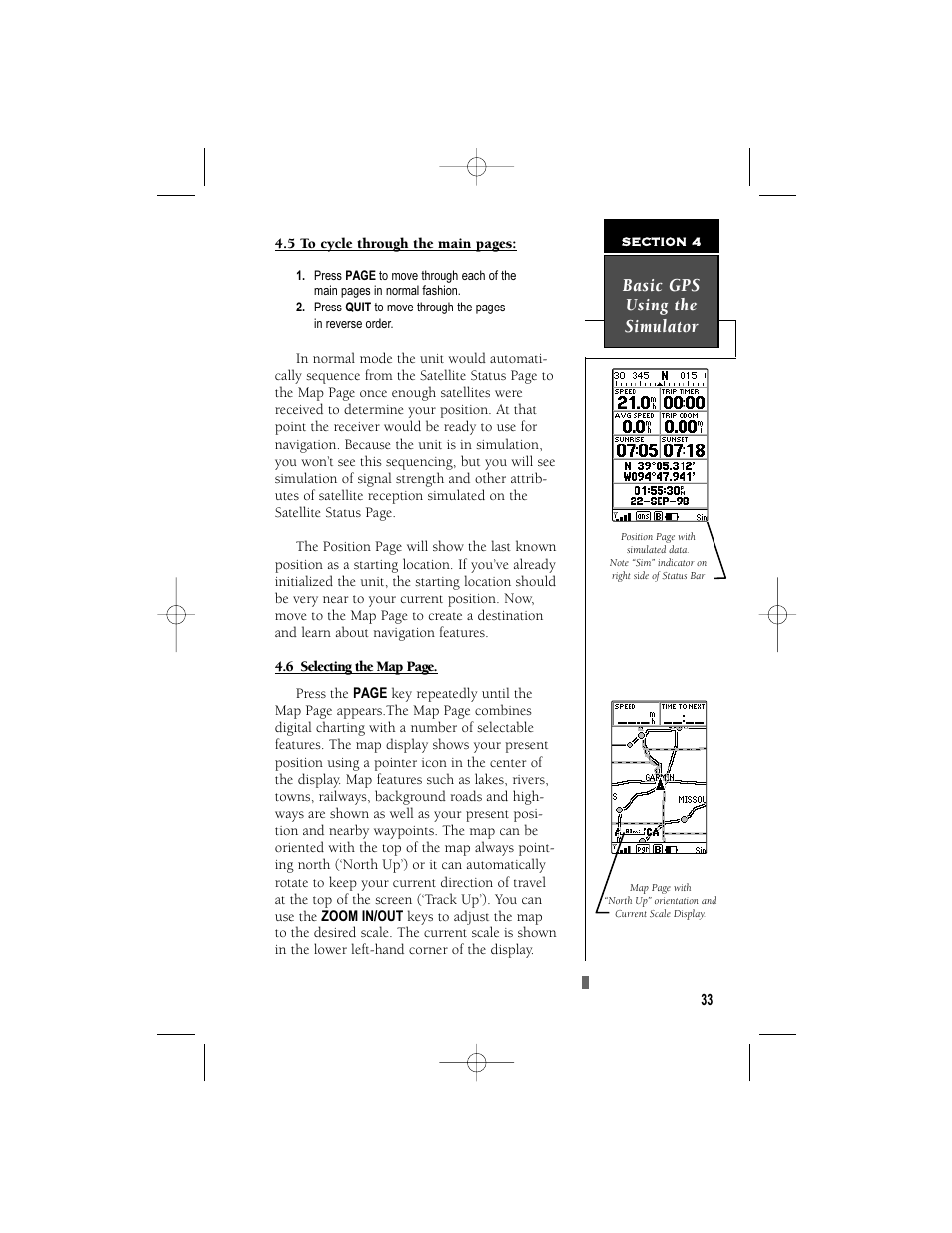 Basic gps using the simulator | Garmin NavTalk User Manual | Page 45 / 128