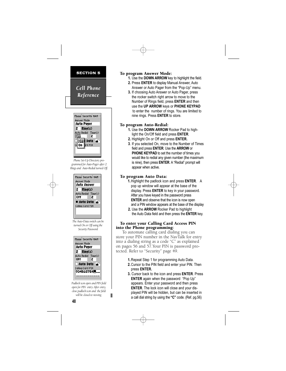 Cell phone reference | Garmin NavTalk User Manual | Page 60 / 128