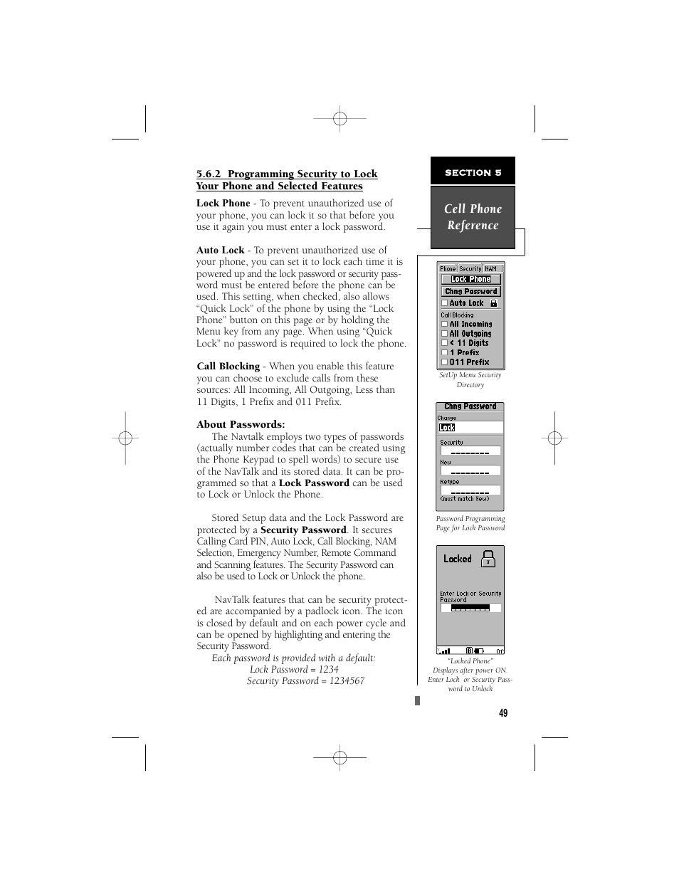 Cell phone reference | Garmin NavTalk User Manual | Page 61 / 128