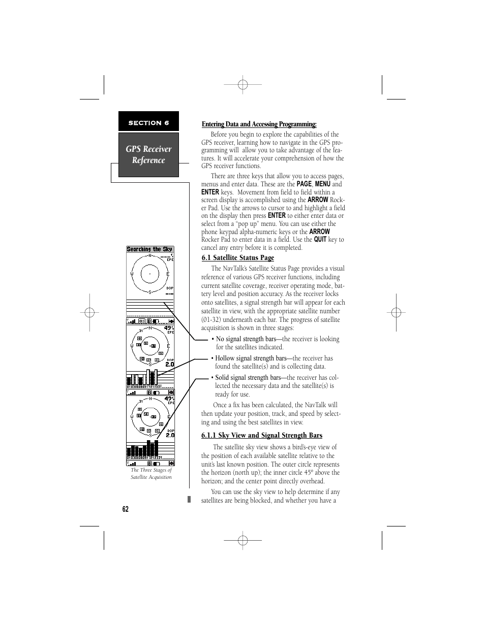 Gps receiver reference | Garmin NavTalk User Manual | Page 74 / 128