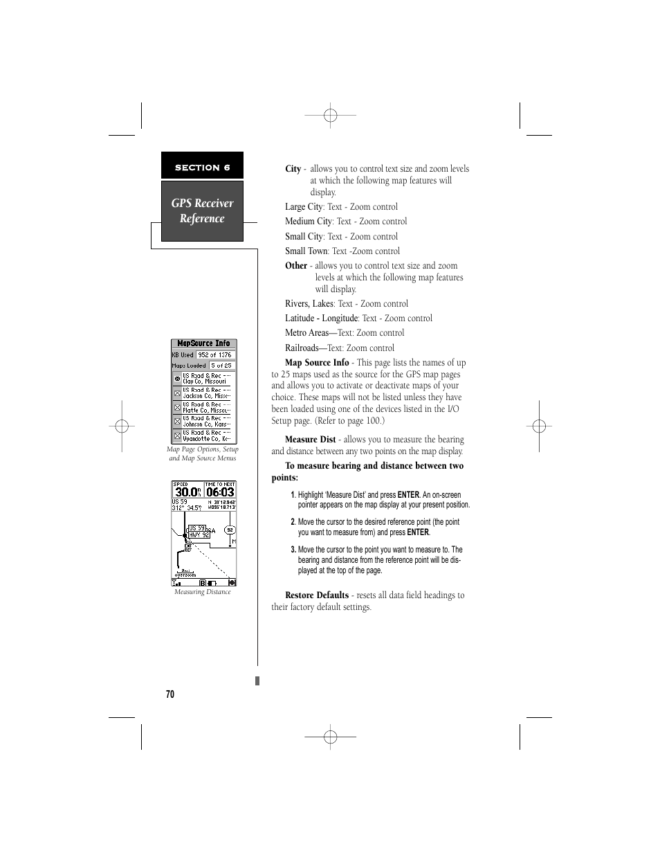 Gps receiver reference | Garmin NavTalk User Manual | Page 82 / 128