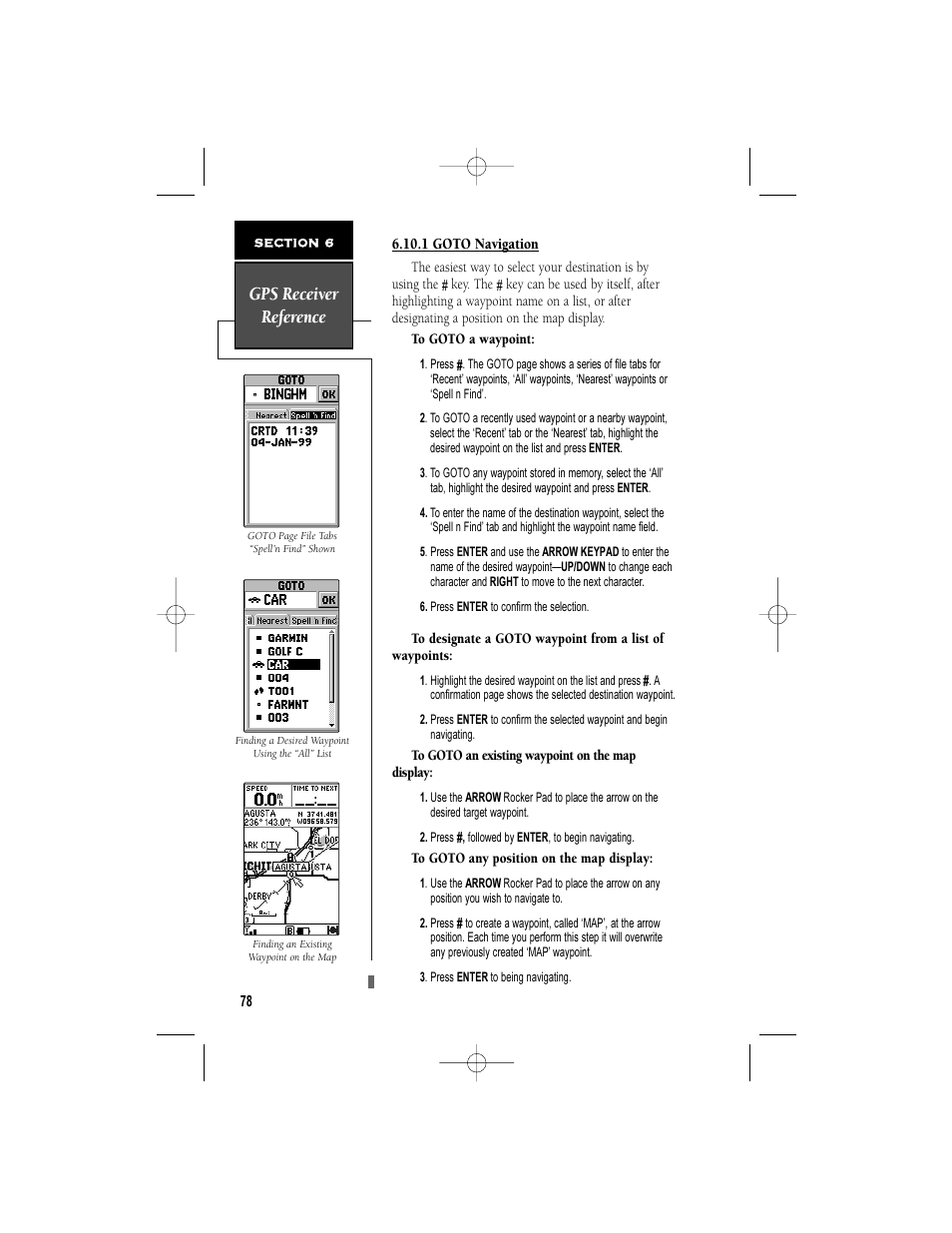 Gps receiver reference | Garmin NavTalk User Manual | Page 90 / 128