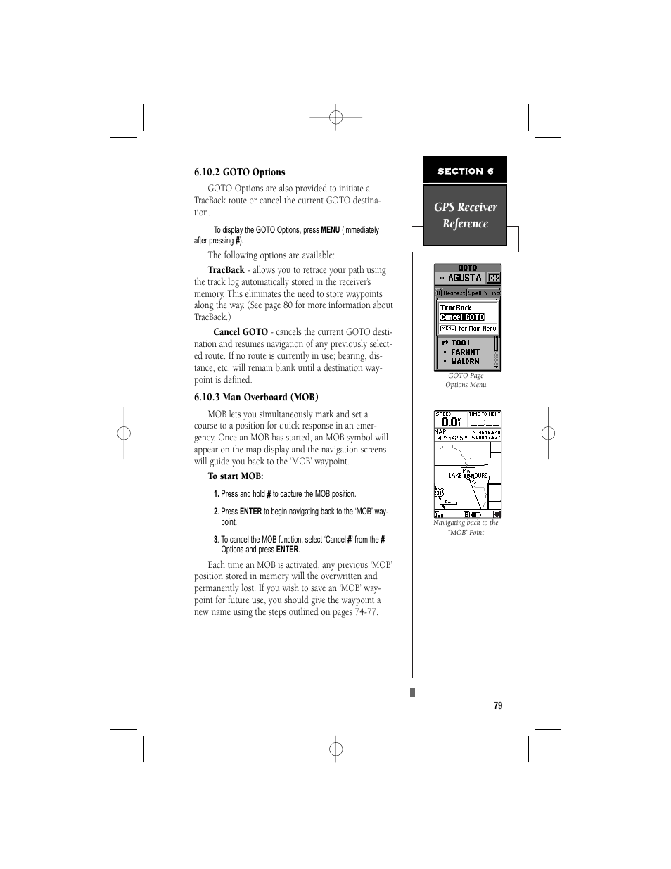 Gps receiver reference | Garmin NavTalk User Manual | Page 91 / 128