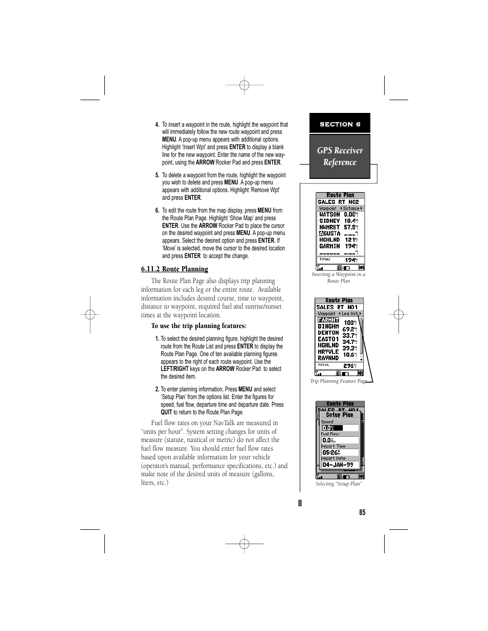 Gps receiver reference | Garmin NavTalk User Manual | Page 97 / 128