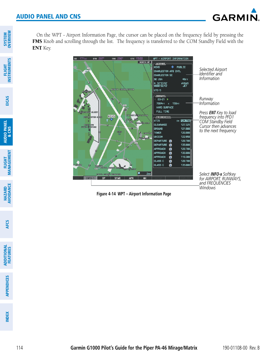 Audio panel and cns | Garmin G1000 Piper PA-46 Matrix User Manual | Page 128 / 600
