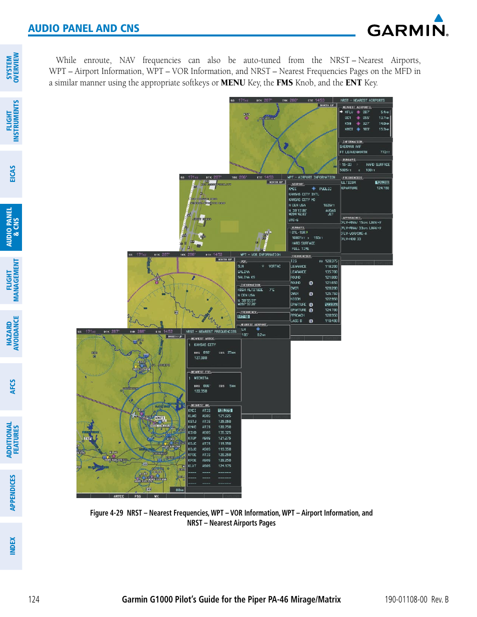 Audio panel and cns | Garmin G1000 Piper PA-46 Matrix User Manual | Page 138 / 600