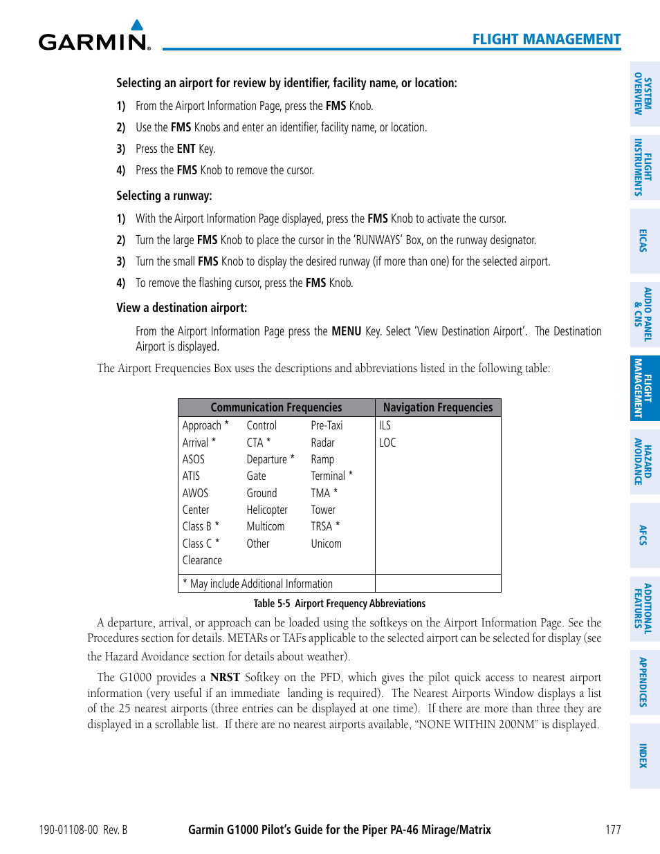 Flight management | Garmin G1000 Piper PA-46 Matrix User Manual | Page 191 / 600