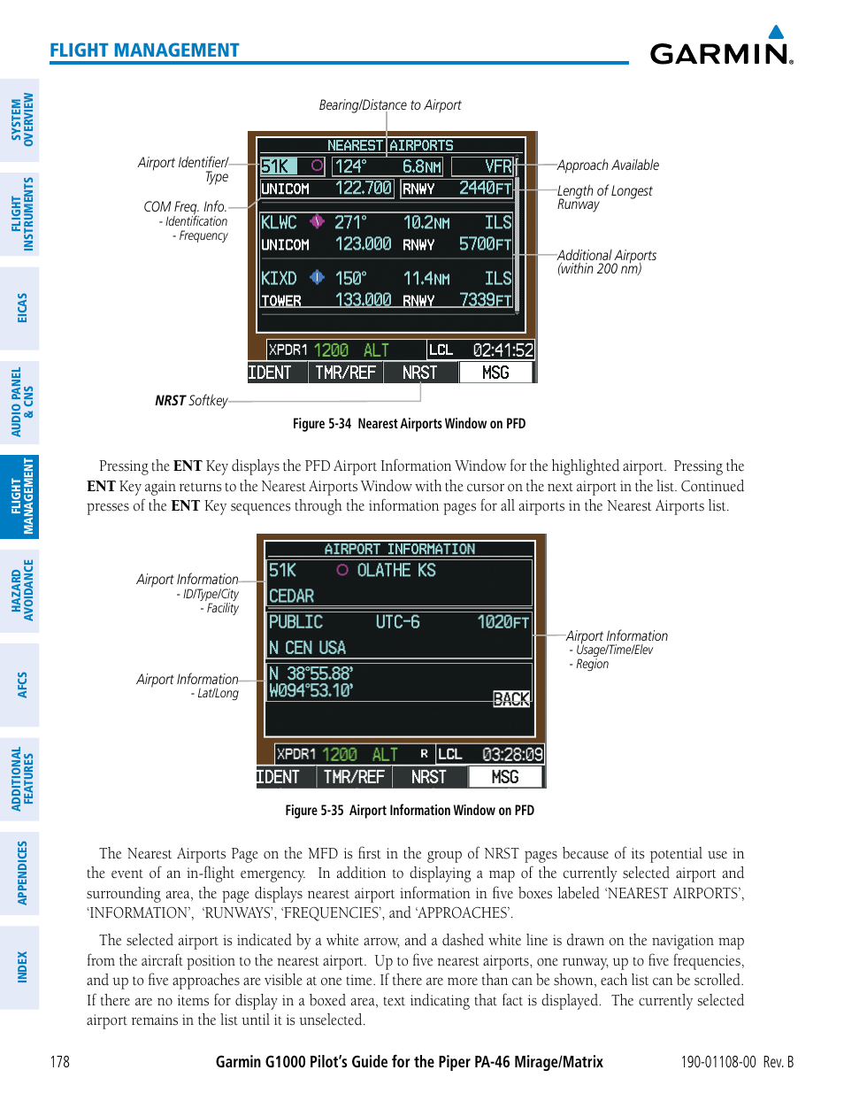 Flight management | Garmin G1000 Piper PA-46 Matrix User Manual | Page 192 / 600