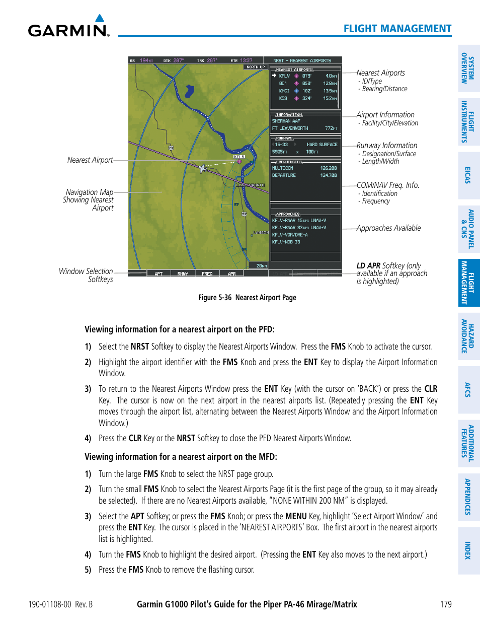 Flight management | Garmin G1000 Piper PA-46 Matrix User Manual | Page 193 / 600