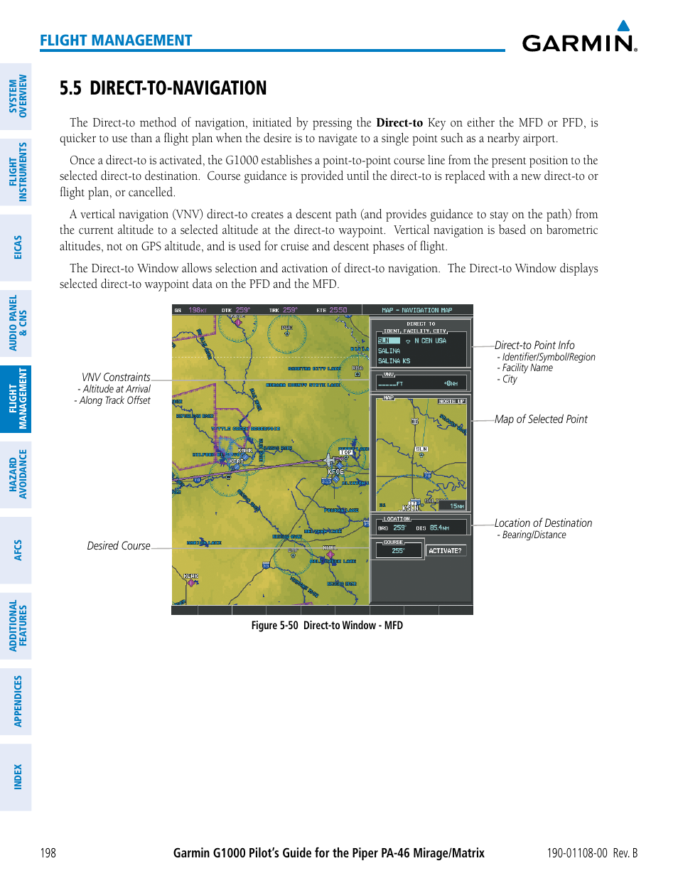 5 direct-to-navigation, Flight management | Garmin G1000 Piper PA-46 Matrix User Manual | Page 212 / 600