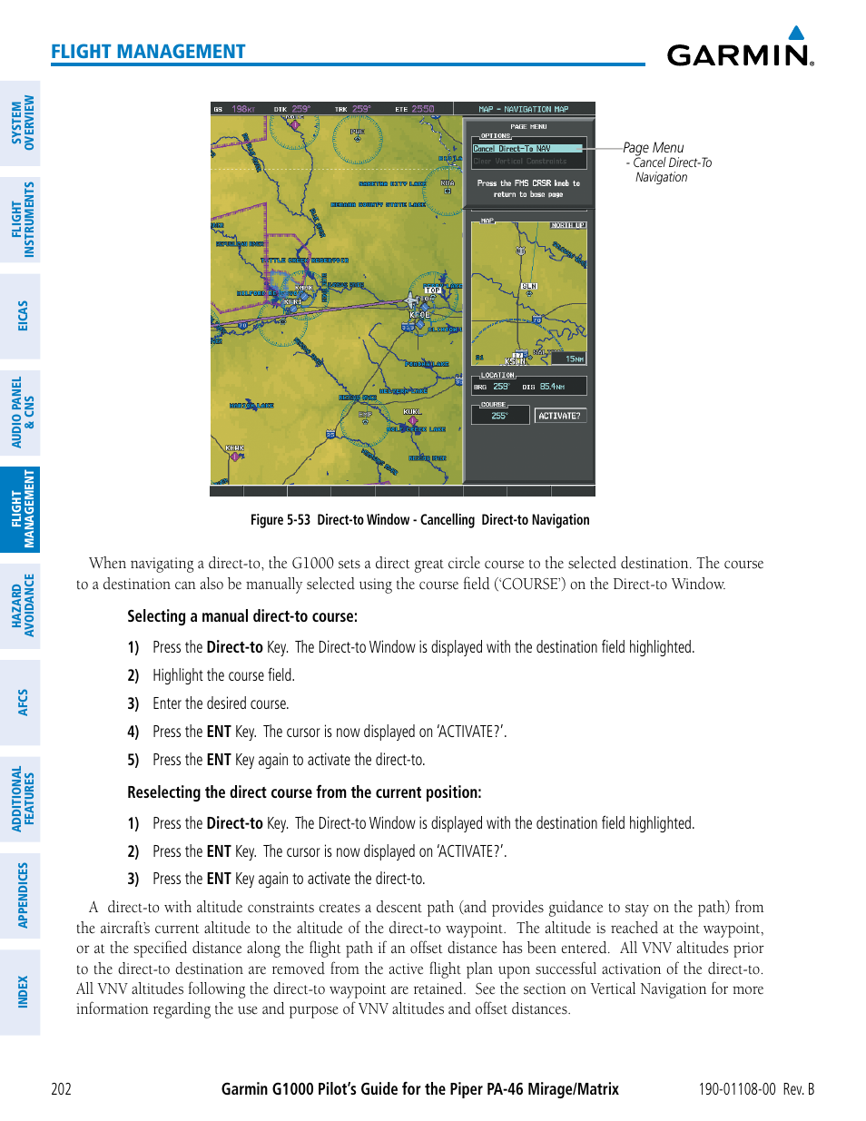 Flight management | Garmin G1000 Piper PA-46 Matrix User Manual | Page 216 / 600