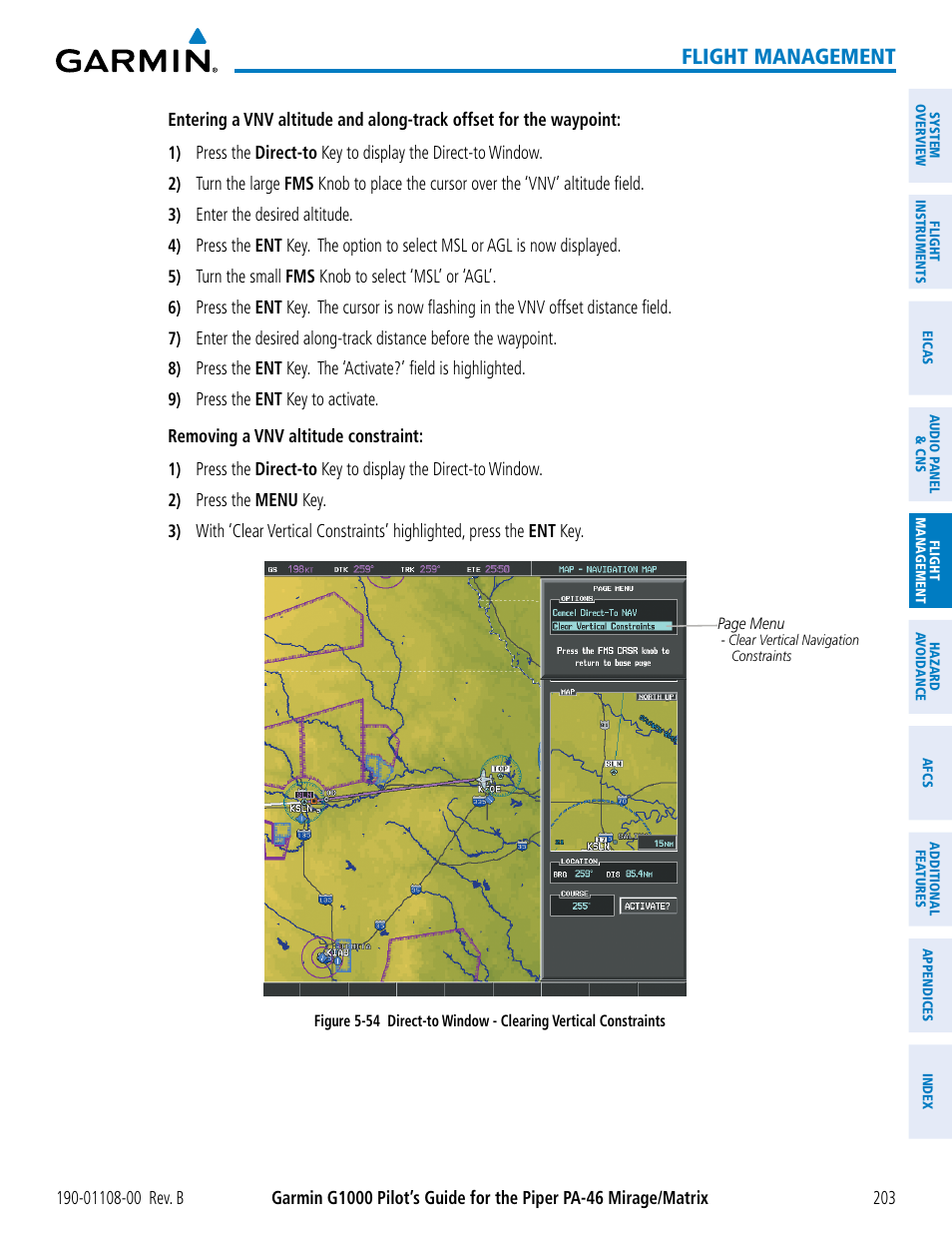 Flight management | Garmin G1000 Piper PA-46 Matrix User Manual | Page 217 / 600
