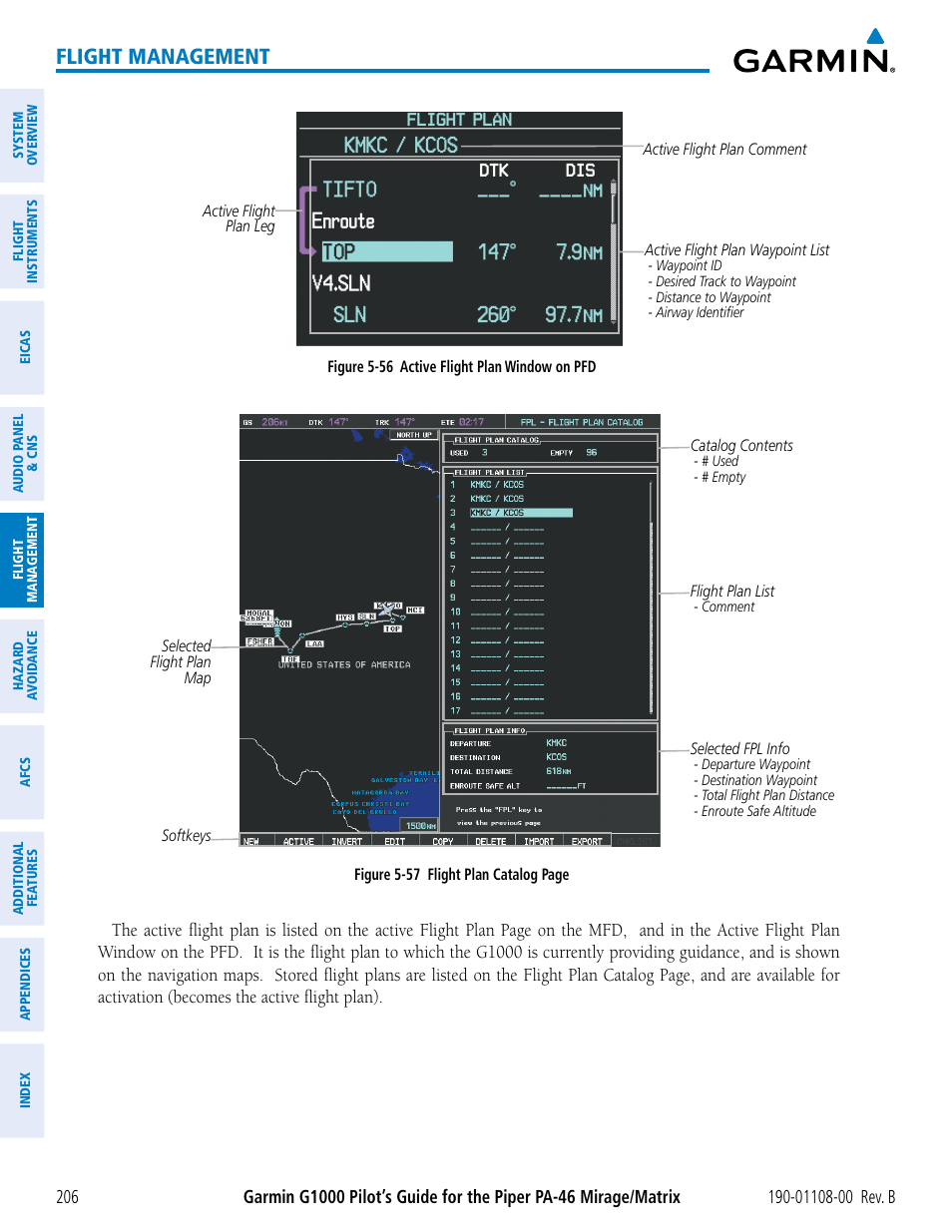 Flight management | Garmin G1000 Piper PA-46 Matrix User Manual | Page 220 / 600